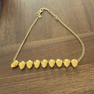 Gold tear drop statement necklace